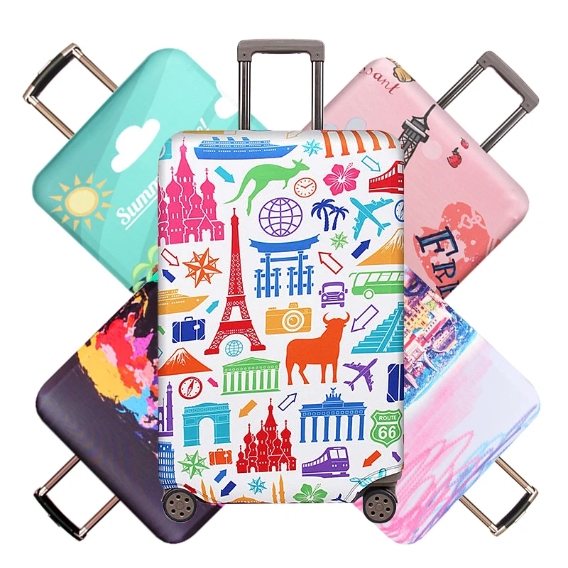 Женская и мужская Защитная крышка для багажа эластичная ткань защита чемодана