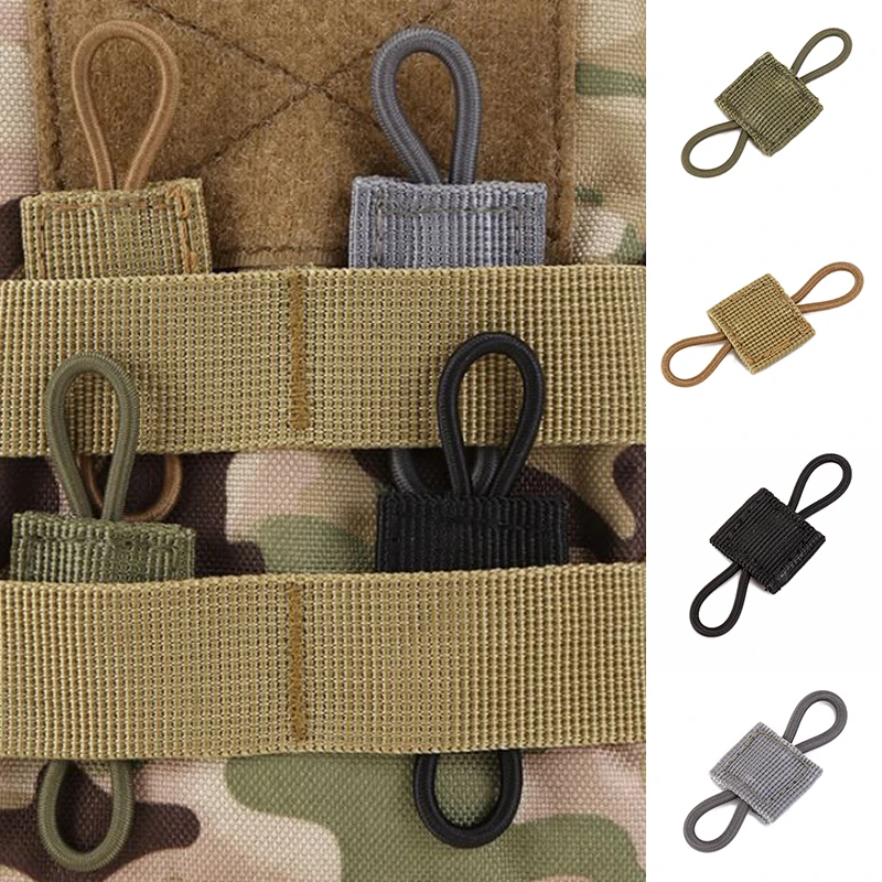 

Tactical Elastic Molle Ribbon Buckle Tactical Binding Retainer for Antenna Stick Pipe Elastic Rope Webbing Buckle Bag Accessory