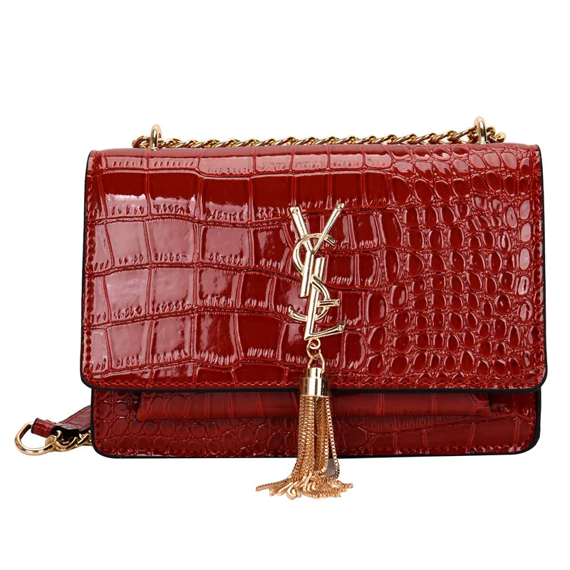 

2021 new alligator fashion chain small square bag Korean One Shoulder Messenger portable women's bag