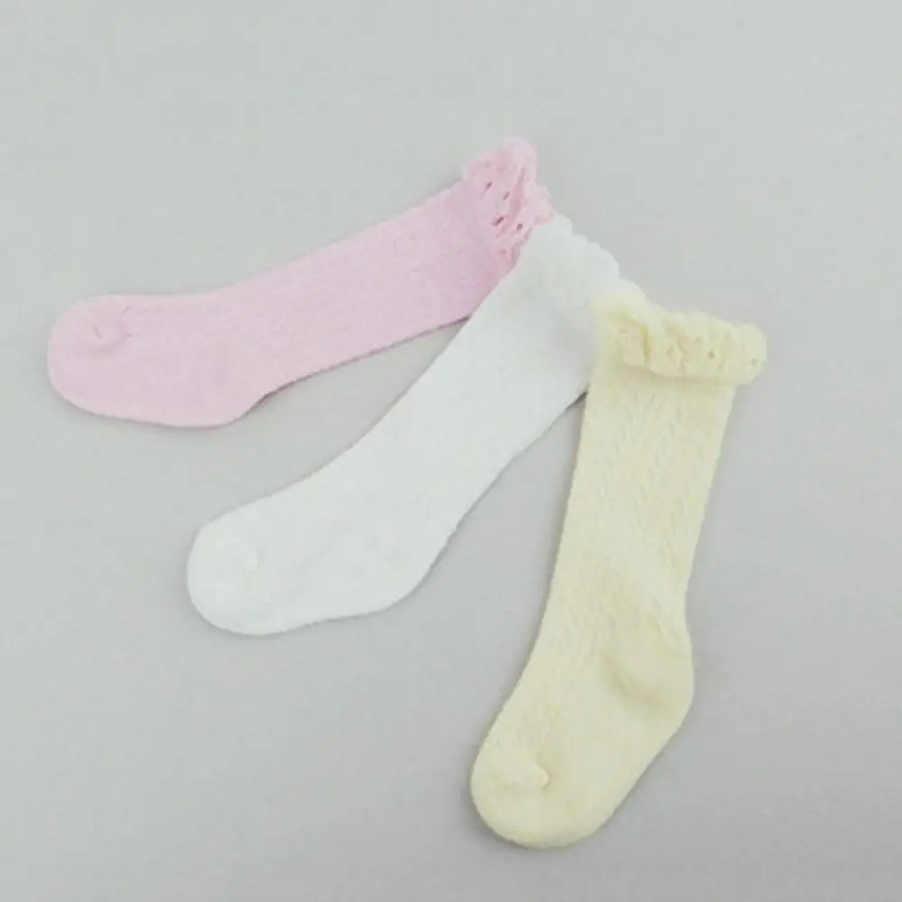 Calcetines antideslizantes transpirables hasta la rodilla para ni&ntilde;as reci&eacute;n nacidas, de algod&oacute;n, para verano-5