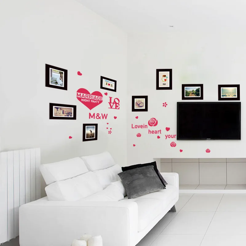 Романтическая фоторамка для влюбленных настенные фотостикеры спальня Свадебные