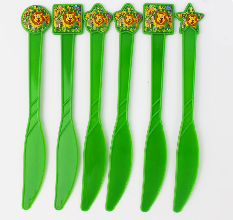 knife 6pcs 20 шт./лот Подарочная сумка с рисунком короля льва для вечеринки в честь рождения ребенка Подарочная сумка для конфет вечерние одноразовые пластиковые пакеты в стиле джунглей - Цвет: knife 6pcs