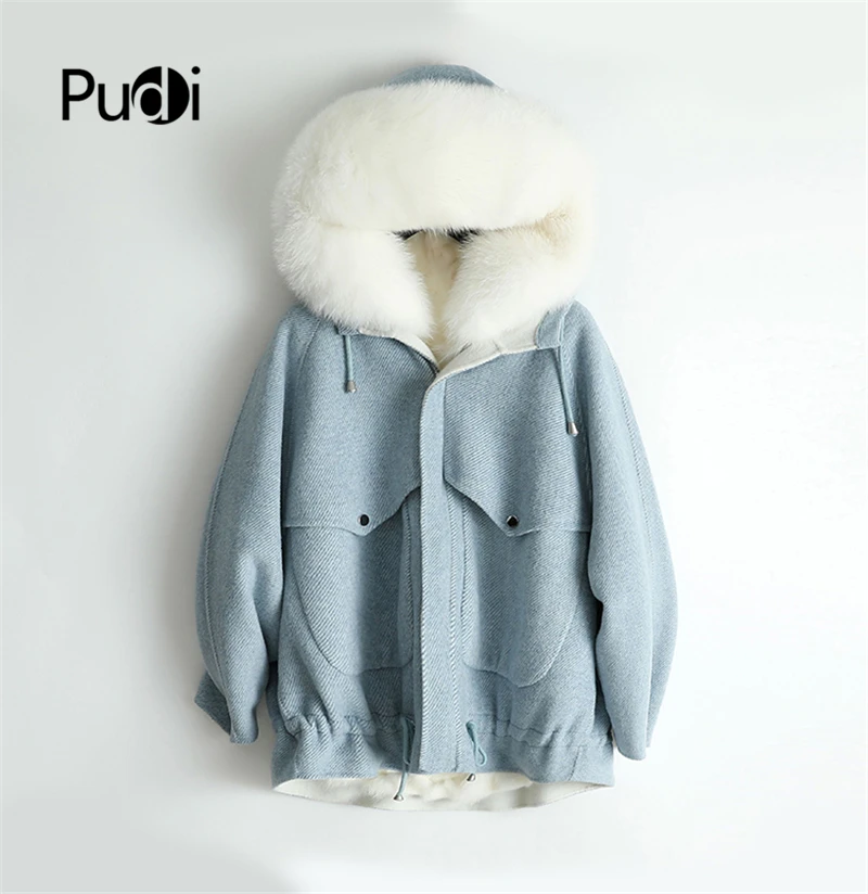 PUDI ZY18954 для женщин натуральная кожа с узором елочка Пальто из шерстяной ткани