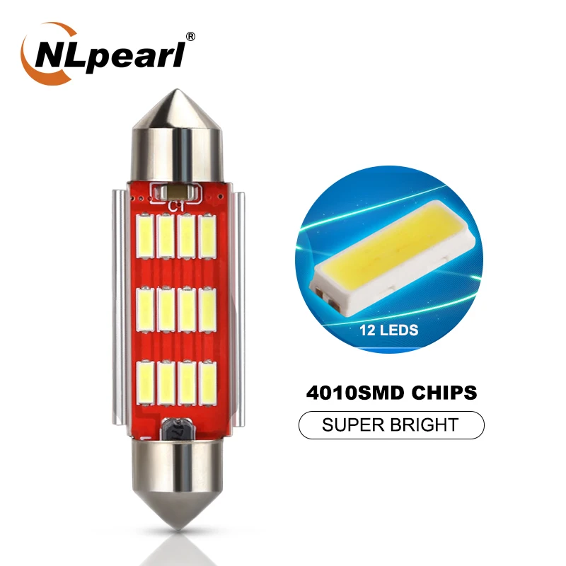 NLpearl 2x сигнальная лампа 12В 5 Вт 4014 SMD C5W Led Canbus лампы накаливания для