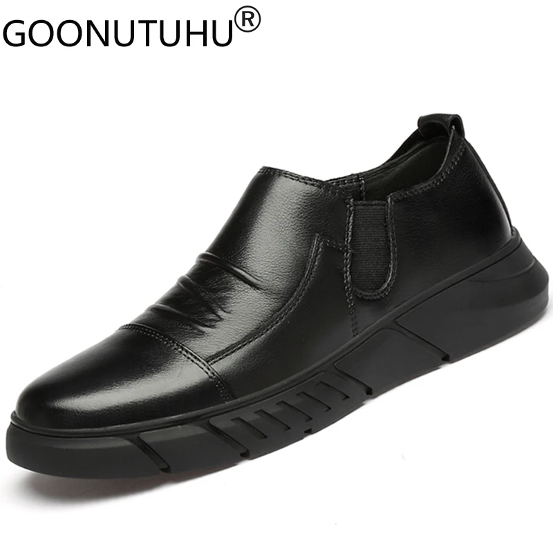 2021 Style Fashion Men's Shoes Casual Genuine Leather Cowhide Loafers Male Classics Black Slip On Shoe Man Driving Shoes For Men