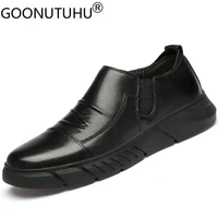 2021 style fashion mens shoes casual genuine leather cowhide loafers male classics black slip on shoe man driving shoes for men