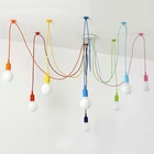 Разноцветная люстра-паук 1,21,522,5 м, винтажный декор в стиле лофт, регулируемая лампочка эдисона E27, светильник-паук, потолочный светильник, освещение