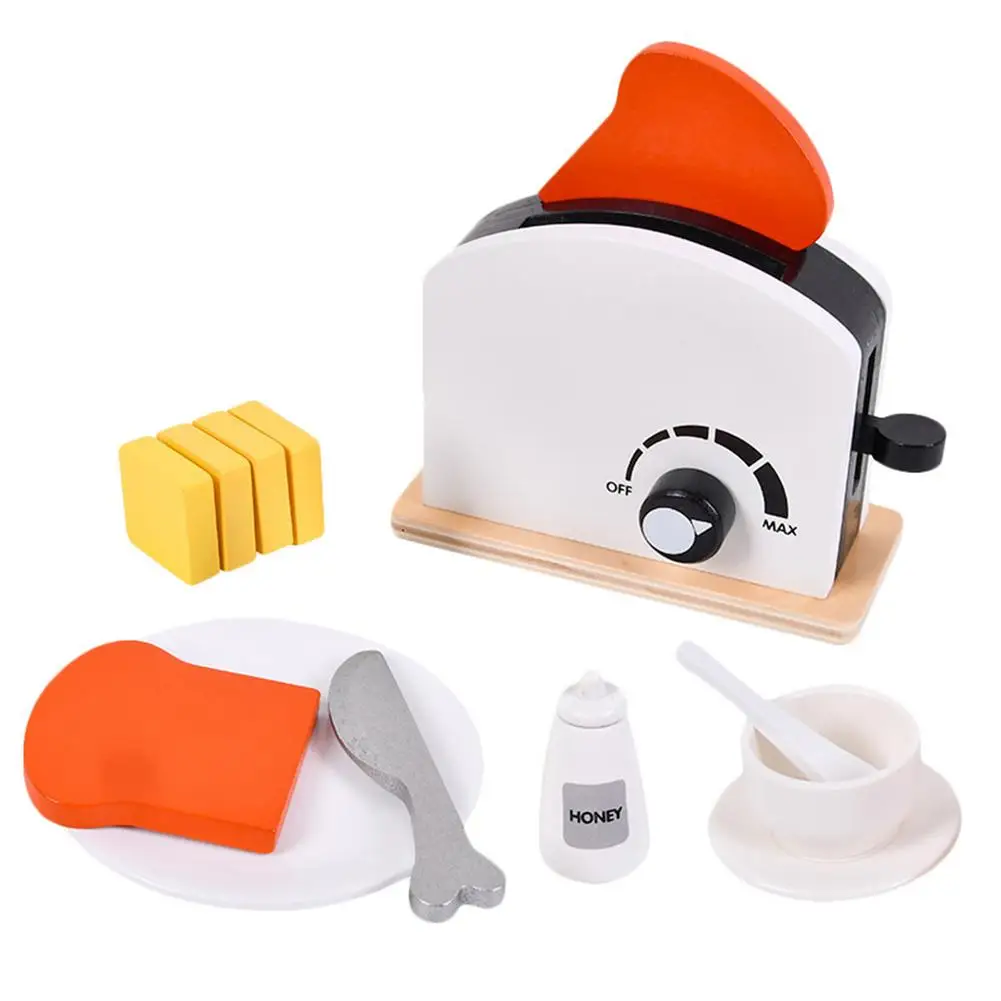 

Wooden Educational Bread Maker Coffee Maker Childrens Play House Kitchen Play House Toy