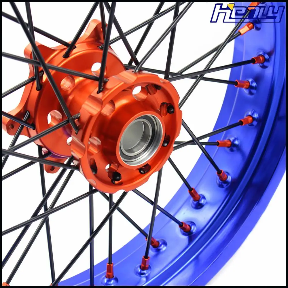3 5/4 25 Supermoto Wheels Supermotard Rim Набор для KTM SX SXF EXC EXCF XC XCW XCF 125 530 2003 2019 оранжевая ниппельная