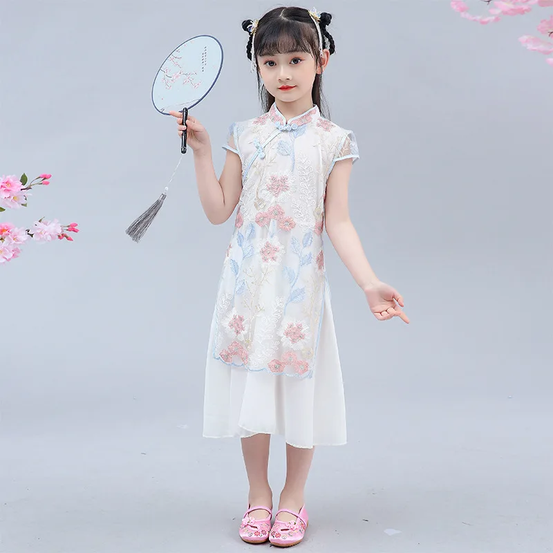 Традиционное китайское платье Чонсам ханьфу для девочек Детский костюм