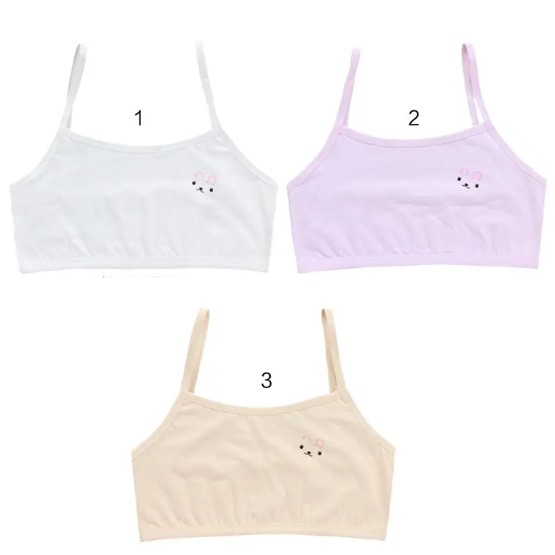 Однотонное Двухслойное нижнее белье для девочек-подростков бюстгальтер на