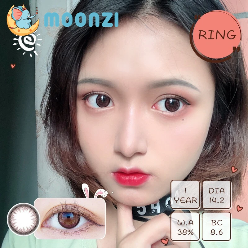 

MOONZI chocolate black RING contact lens BIG Beautiful Pupil Colored Contact Lenses for eyes natural Myopia prescription