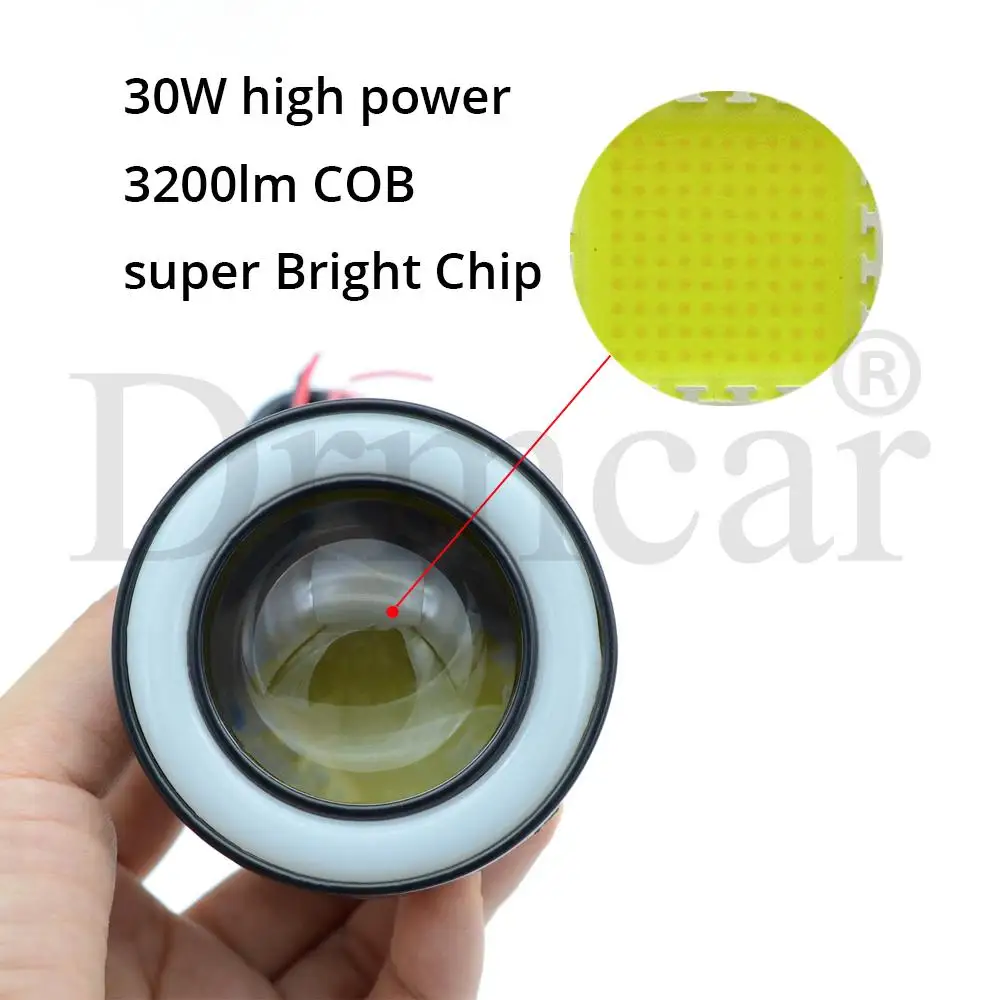 2X Авто дневные ходовые огни 5 дюйма монолитный блок Ангельские глазки туман