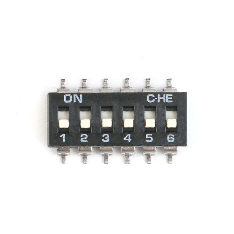 5 шт./лот переключатель слайдера SMD 1 2 4 6 8 PIN шаг 54 мм позолоченный черный