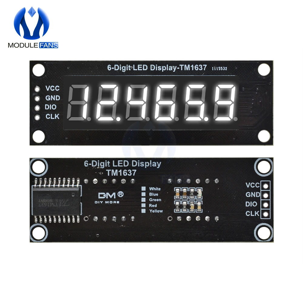 0 36 &quot6 значный 7 сегментный TM1637 светодиодный Дисплей модуль дюймов индикатор для