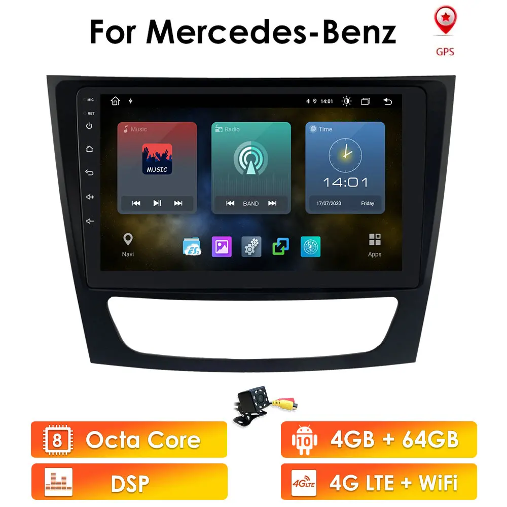 Автомагнитола на Android 10 стерео-система с поддержкой Wi-Fi GPS TPMS для Mercedes Benz E/CLS/G Class W211