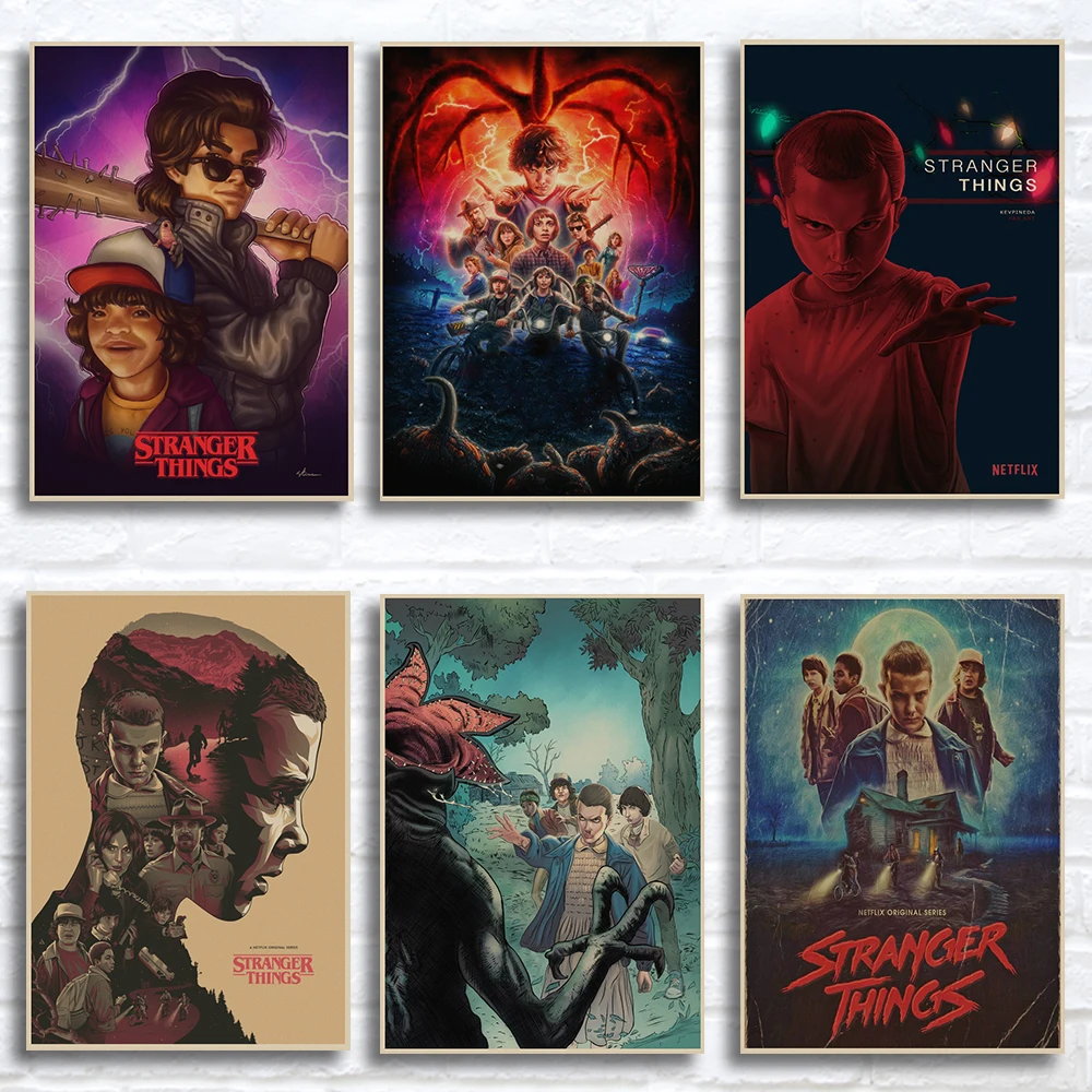 

Classic movie Stranger Things Propaganda Terror Poster Retro Vintage Kraft Decorative Wall Sticker Home Posters Decoration