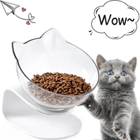 non slip double cat bowl with raised stand pet food cat feeder protect cervical vertebra cat food bowl for dogs pet products