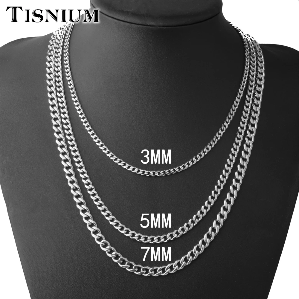 Цепочка мужская, из нержавеющей стали, с кубинским звеном, в готическом стиле