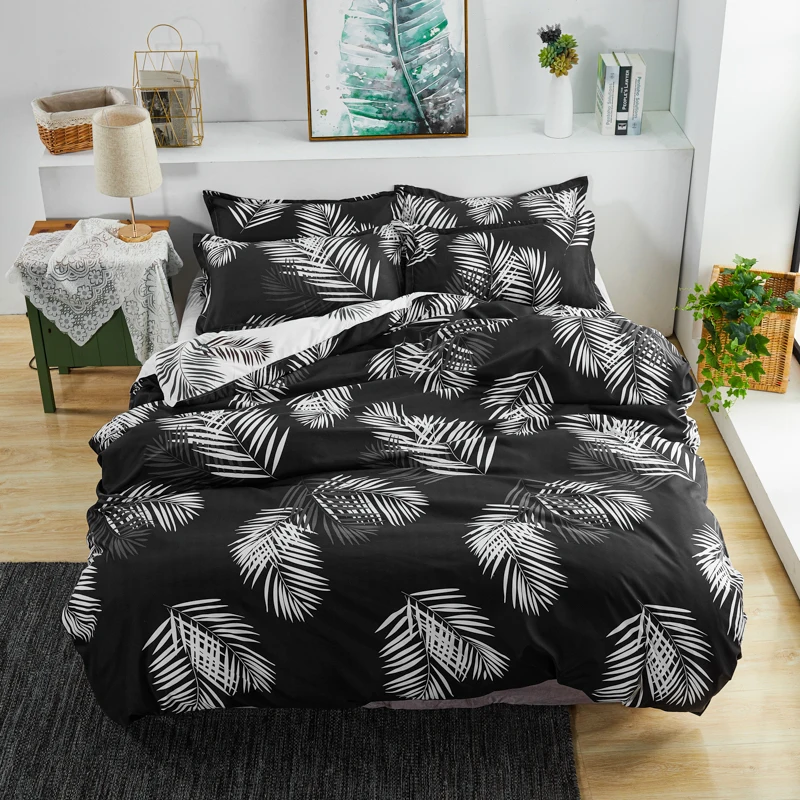 Черное высококачественное постельное белье из сверхтонкого волокна утолщенное