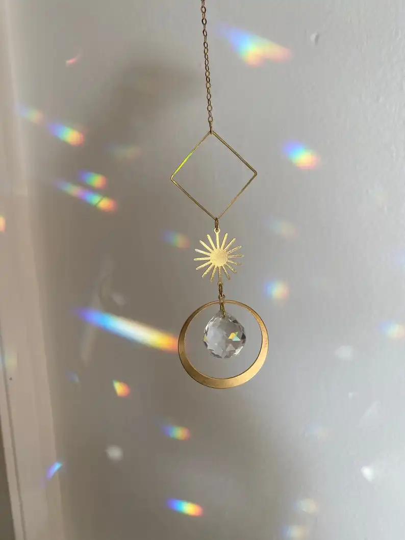 Геометрический Ловец Солнца ручная работа Хрустальный в стиле бохо украшение