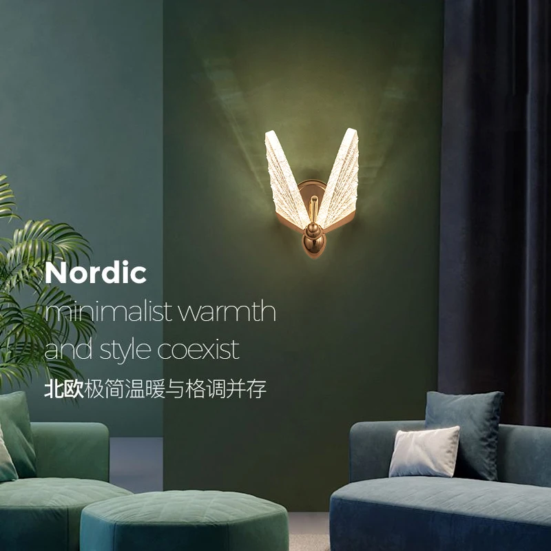 

Nordic Wall Lamp Living Room Background Bedroom Bedside Sconce Lamp Creative Staircase Corridor Aisle Porch LED Deco Wall Light