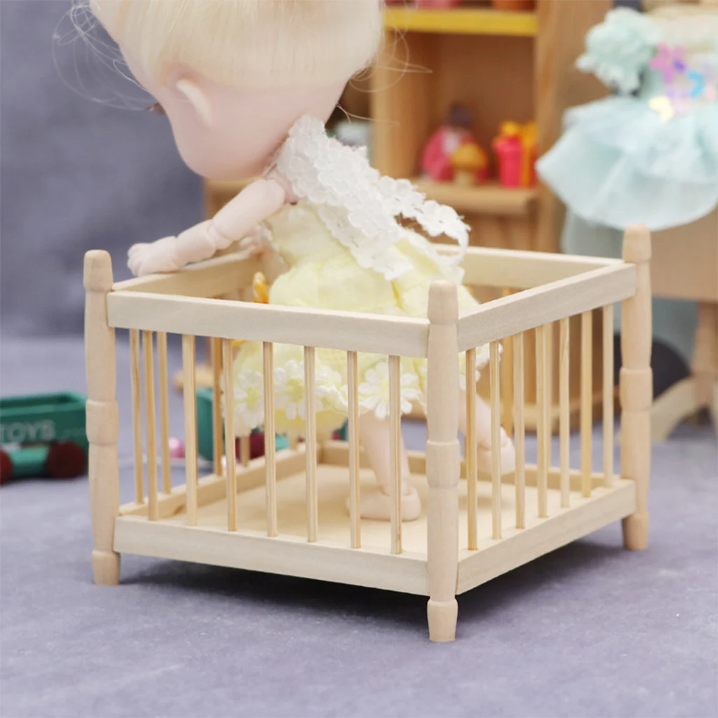 

1:12 Scale Dollhouse Baby Bed Miniature Furniture Bedroom Decor Ornament