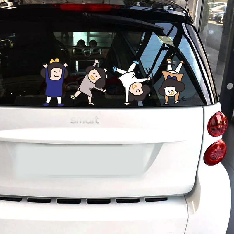 Автомобильная наклейка интересные счастливые девушки автомобили мотоциклы окна