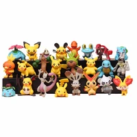 24pcsset 4 5cm pikachu anime toys for kids christmas gifts cartoon anime pokemon action figure toys model decoration toys sets