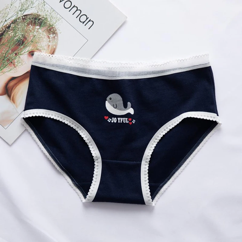 Женские трусики хлопковые сексуальные милые женские в виде Кита дышащие удобные