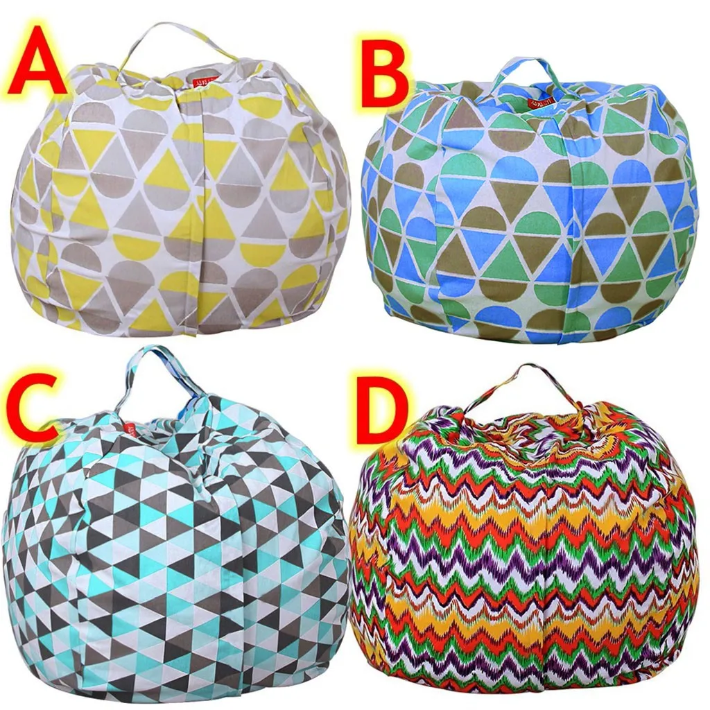 

Kids Toys Boys Girls Stuffed Animal Plush Toy Storage Bag Soft Pouch Stripe Fabric Chair Kinderspielzeug Baby Gift