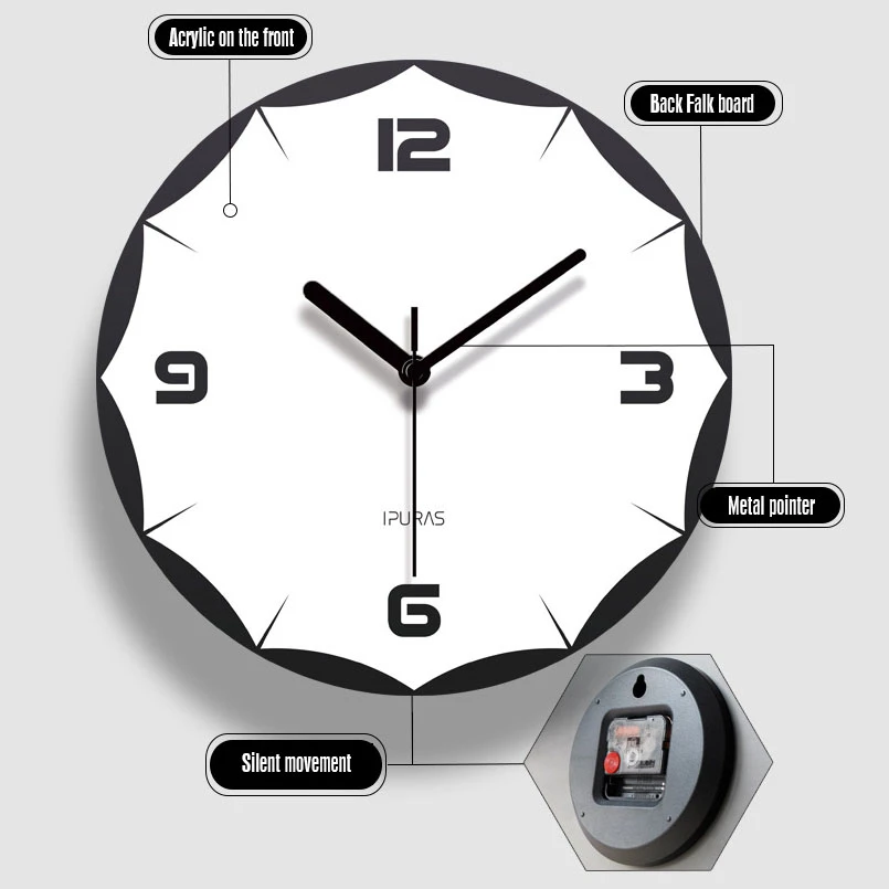 JADUOMA Wall Clock Brief Acrylic Watch From Home Large Size Creative Silent Movement Duvar Saati For Decoration | Дом и сад