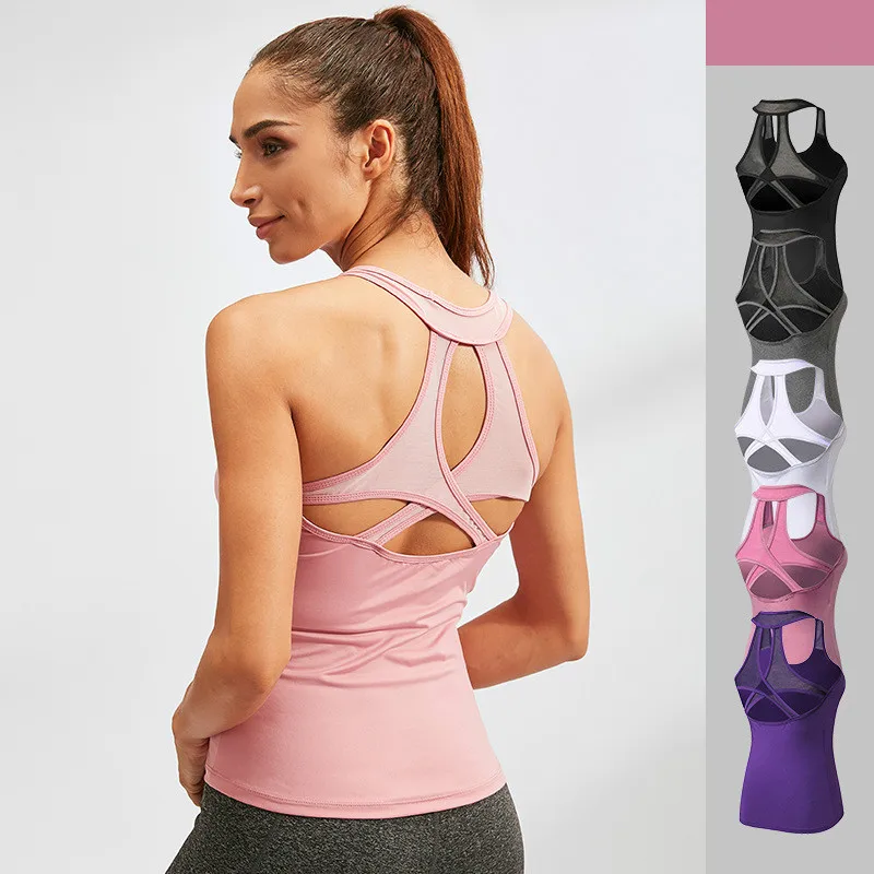 

Women's Yoga Vest Sexy Hollow Tight-fitting Quick-drying Clothes High Elastic Breathable Fitness Running Sports Vest