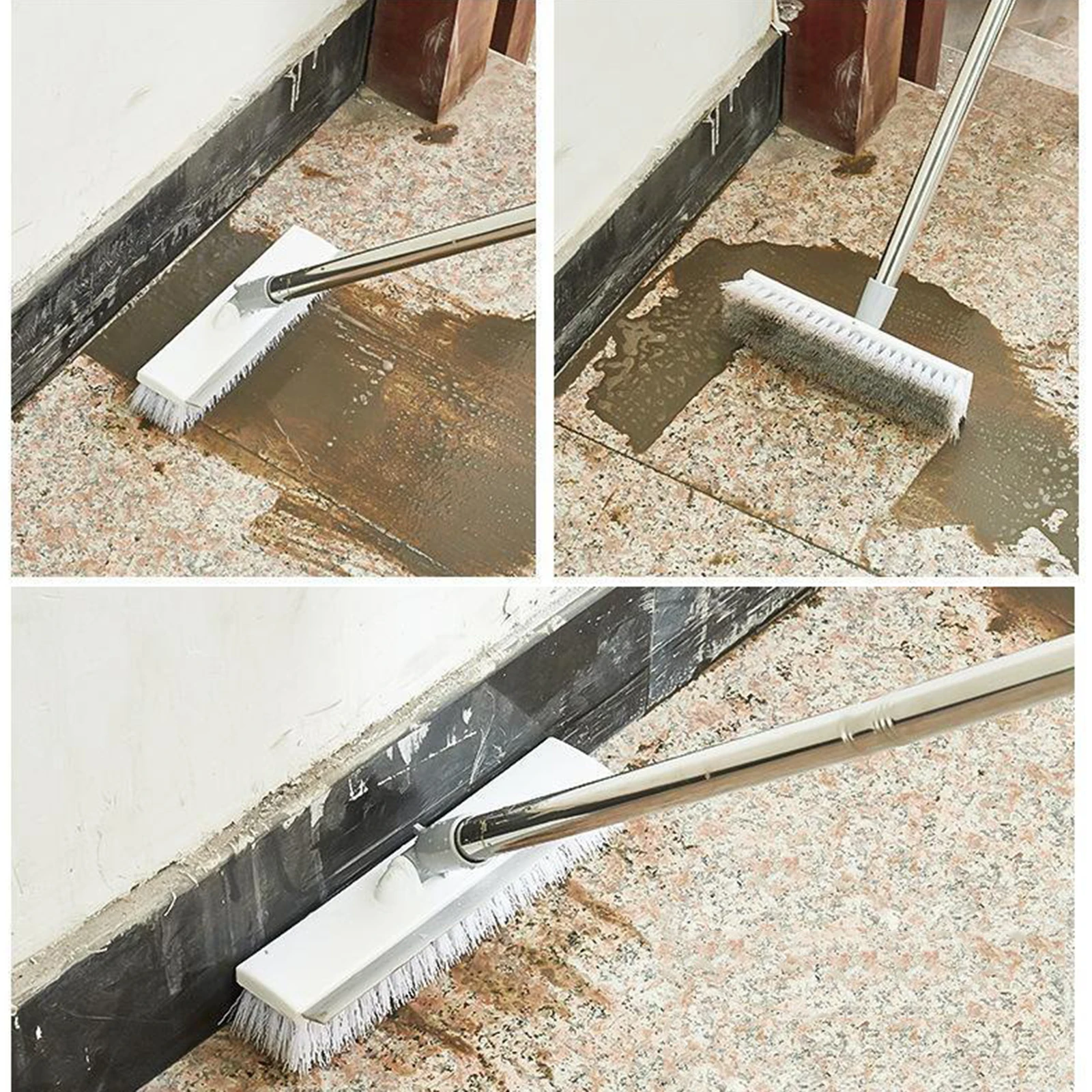

Floor Scrub Brush with Long Handle Bathroom Scrubber for Cleaning Bathroom