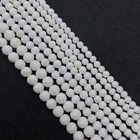 exquisite natural shell beads white round texture carved pattern womens mens spacer art loose beads necklace accessories