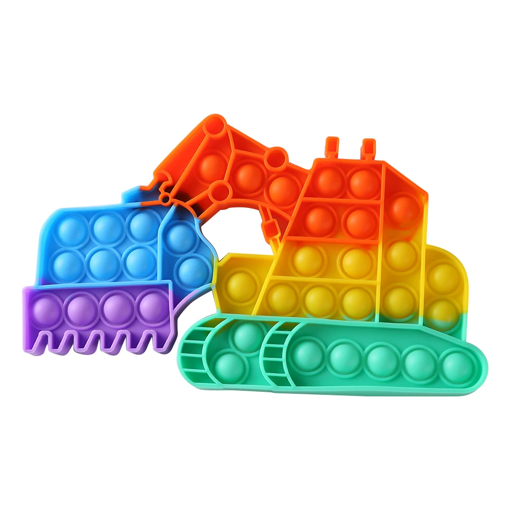 

Silicone Rainbow Excavator Push Bubble Austism Needs Antistress Puzzle Relaxing Sensory Squeezing Kid Education Develop Toy Gift