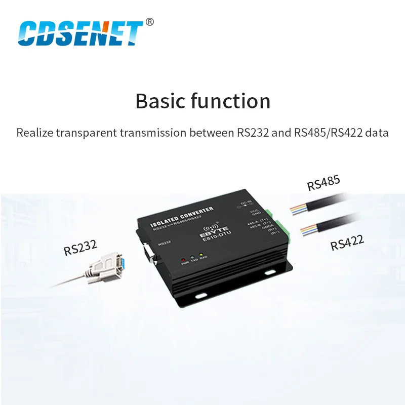 RS232 to RS485/RS422 Isolated Bidirectional Converter 1.2km  Wireless Transparent Transmission Modem E810-DTU(RS)