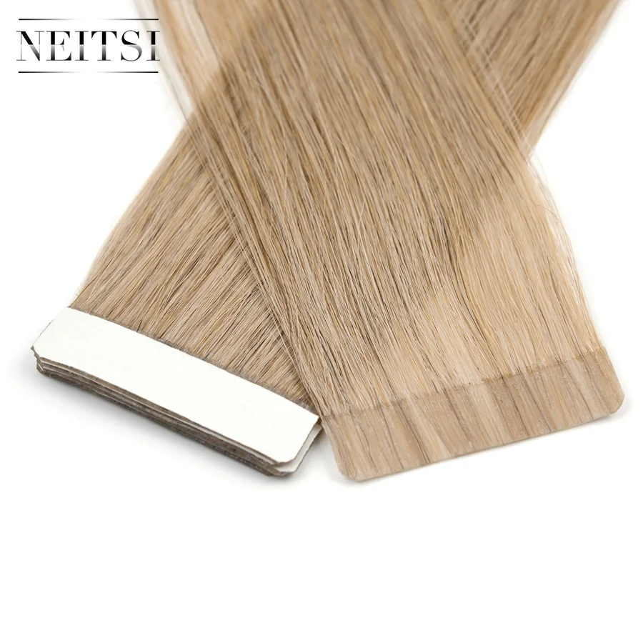 Neitsi Machine Made Remy Tape In Human Hair Extensions 20" Double Side Tape Straight Ombre Skin Weft Hair+ Free Exchange Tapes