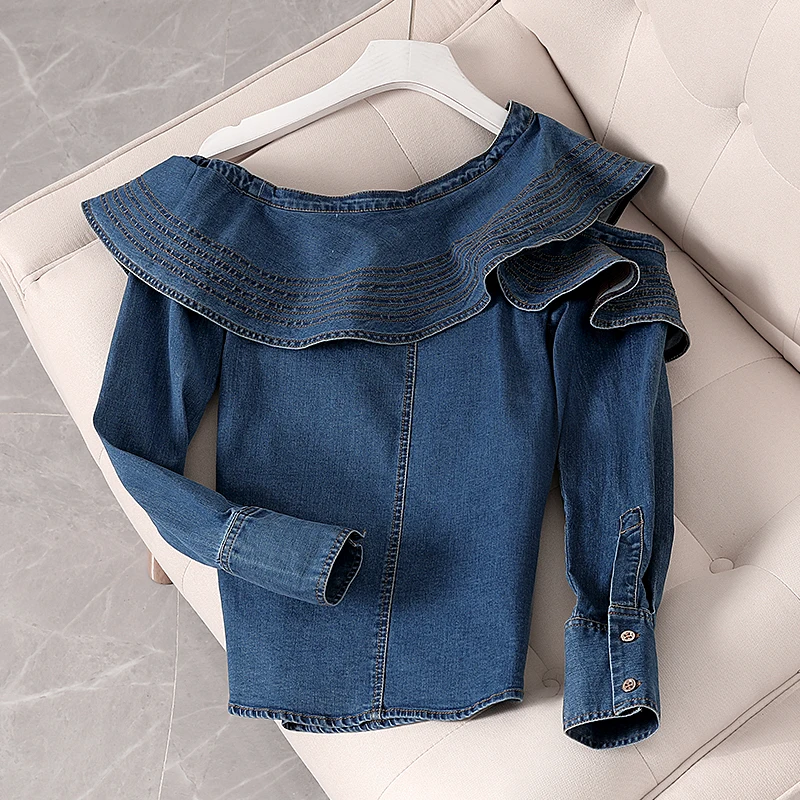 Женская блузка с длинным рукавом осень 2019 Новая модная женская сексуальная