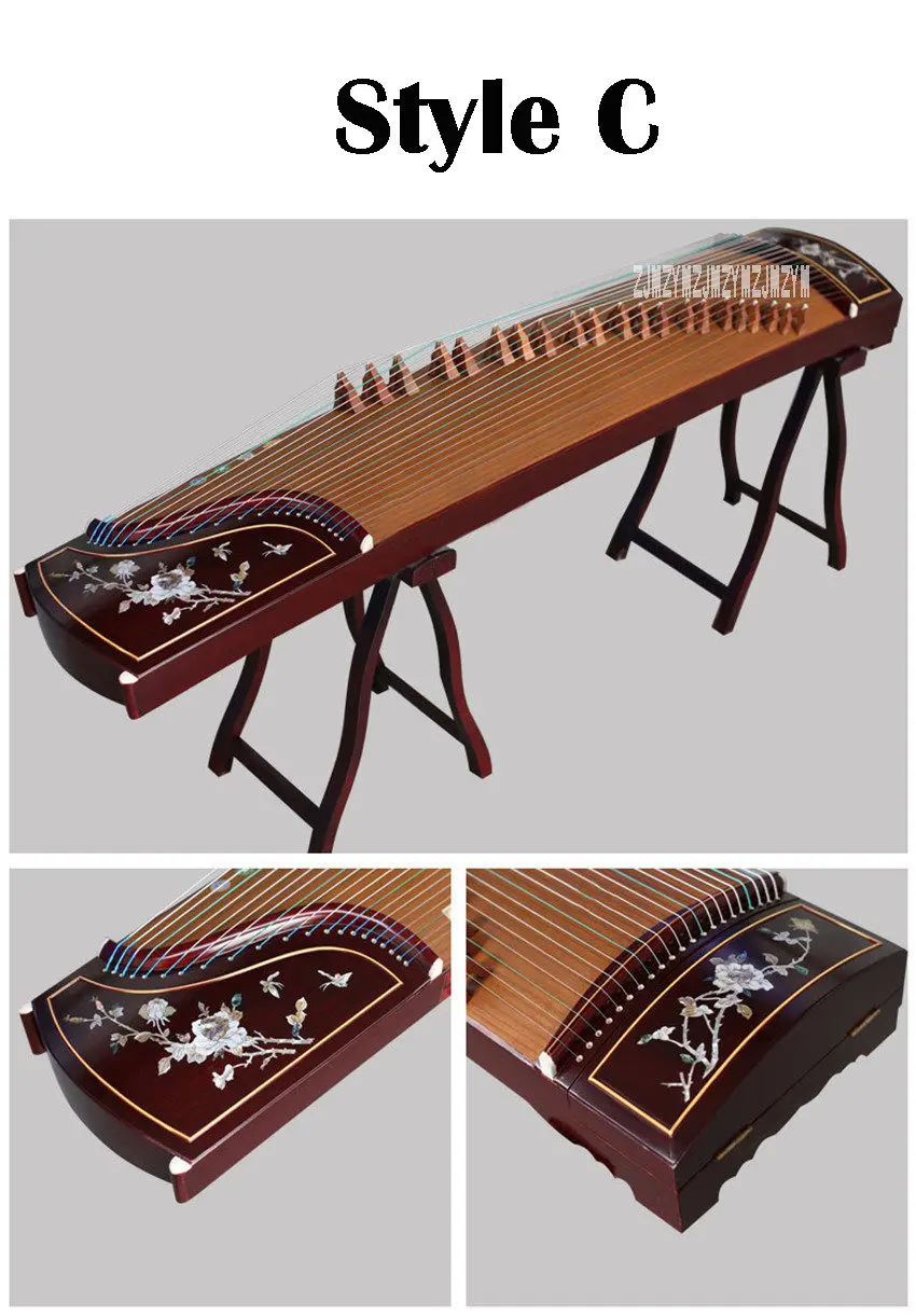 Guzheng Инструмент из цельного дерева ручная резьба профессиональная производительность guzheng с полным набором роскошных аксессуаров XSb001