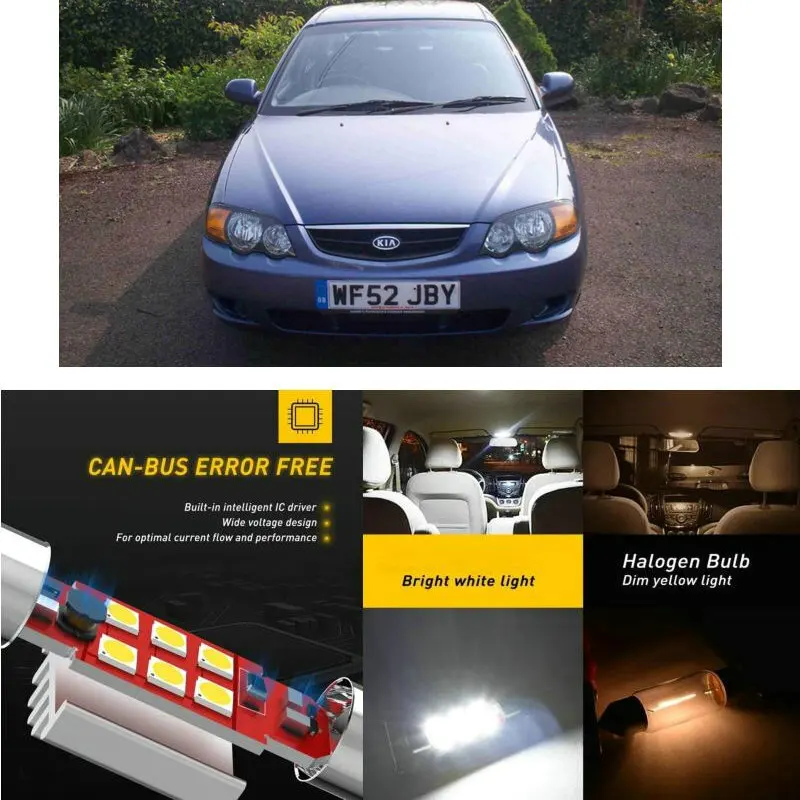 

LED Interior Car Lights For Kia shuma 2 fb hatchback saloon sorento 2 xm mk1 jc off car accessories lamp bulb error free