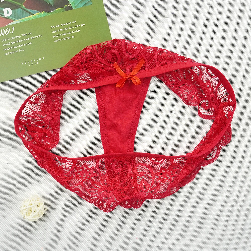 

3pcs/lot Full Lace Women Sexy G String Low Waist Panties Plus Size Panties 40