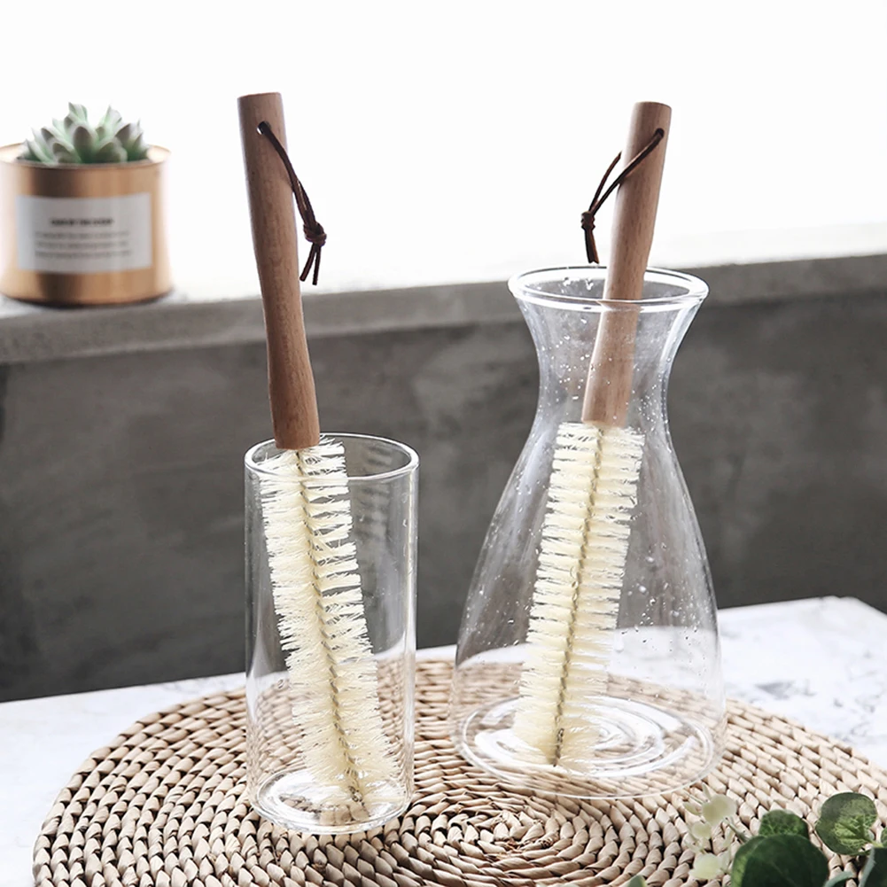 Деревянная чашка кружка щетка для очистки ручка посуда бутылка кастрюля моющие