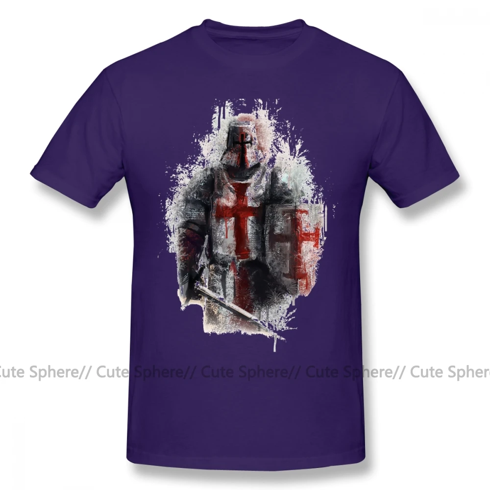 Футболка Crusader, футболка Crusader, модная футболка с графикой, 100 хлопок, мужская, 4xl, с коротким рукавом, забавная футболка - Цвет: Purple