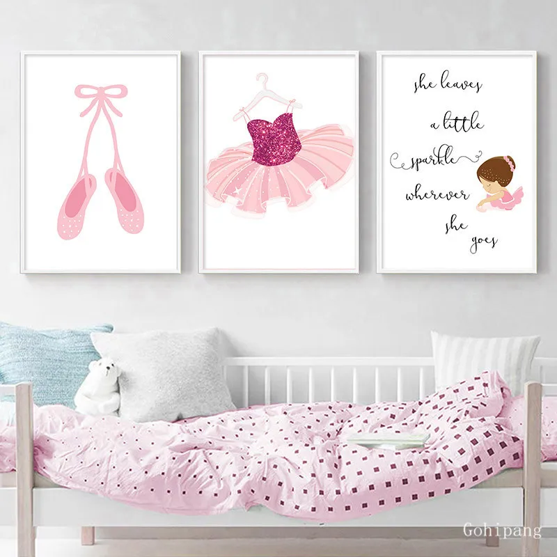 Маленькая принцесса балетная обувь ежедневный плакат печать на холсте настенное