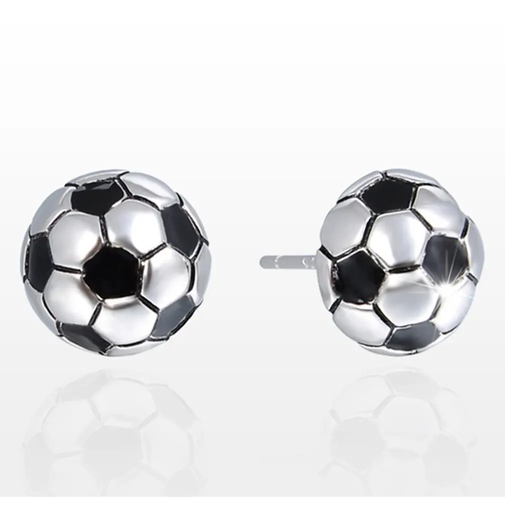 Уникальные серьги Футбол Симпатичные серьги-гвоздики для женщин Дамская мода