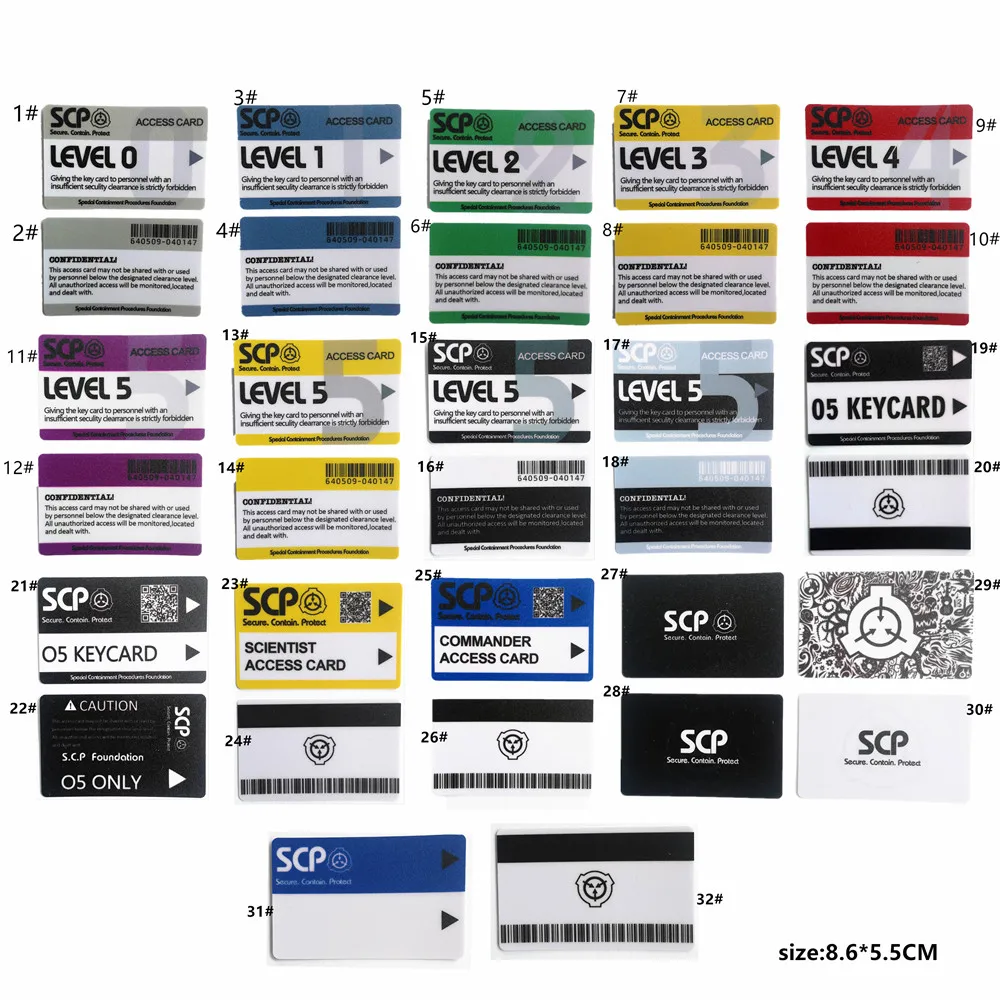 

SCP CARD,scp secret foundation cards,Card Stickers Special Logo Cosplay Access Grade Card SC-2552