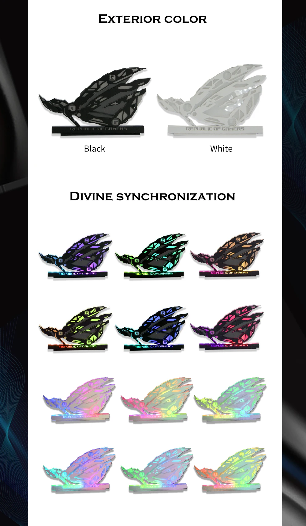 

ROG Decoration Republic of Gamers 5V ARGB 3Pin Motherboard AURA SYNC Acrylic Lighting Mechanical Eye