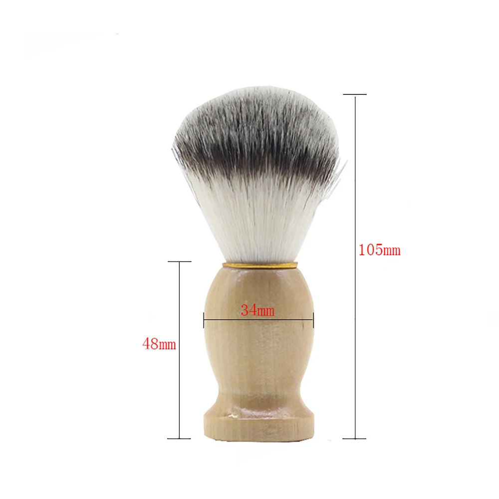 1pc Professional Men's Shaving Brush with Wooden Handle Nylon Facial Beard Cleaning Safety Razor Salon Barber Tool | Красота и