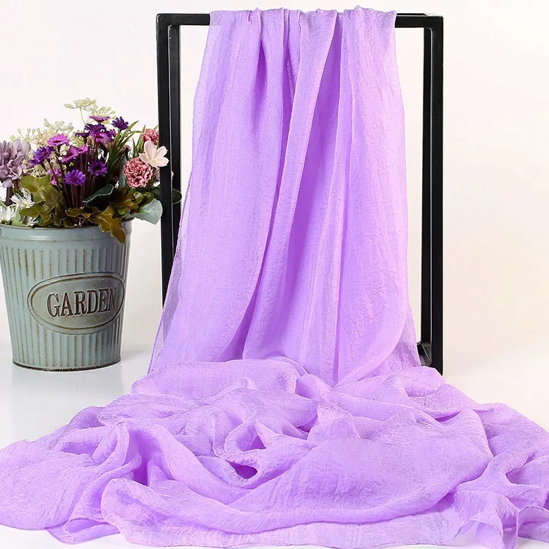 14 dark purple La MaxPa пляжный шарф женский чехол летняя однотонная шелковая шаль шифоновый шарф женское парео накидка саронг Женская Длинная накидка k2407 - Цвет: 14 dark purple
